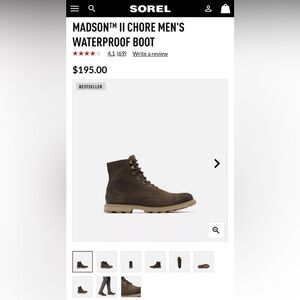 SOREL MADSON II CHORE MEN'S WATERPROOF BOOT